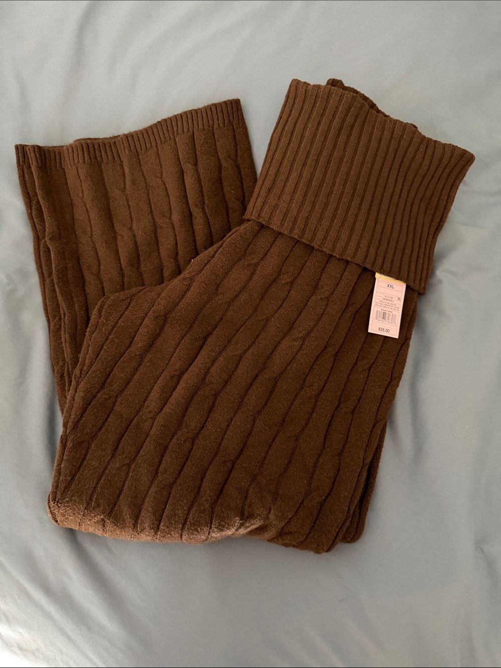 Wild Fable Chocolate Brown Cable-Knit Leggings